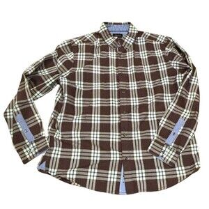 Marmot Shirt Mens XL Brown Plaid Midweight Flannel Button Up